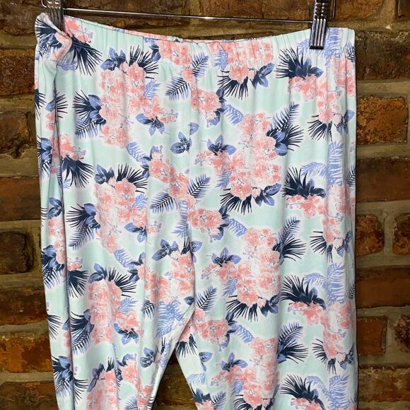 Jessica Simpson Tropical Floral Capri Cropped Pajama Sleepwear Pants Size Medium - Picture 2 of 6